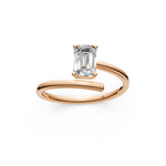 Load image into Gallery viewer, Aylin Emerald Solitaire Diamond Gap Womens Ring