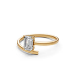 Load image into Gallery viewer, Aylin Emerald Solitaire Diamond Gap Womens Ring