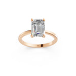 Load image into Gallery viewer, Eshia Emerald Solitaire Diamond Womens Ring