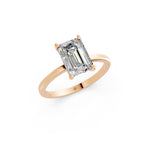 Load image into Gallery viewer, Eshia Emerald Solitaire Diamond Womens Ring