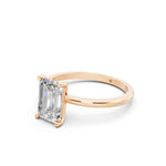 Load image into Gallery viewer, Eshia Emerald Solitaire Diamond Womens Ring