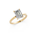 Load image into Gallery viewer, Eshia Emerald Solitaire Diamond Womens Ring
