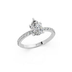 Load image into Gallery viewer, Elira Pear Solitaire Diamond Womens Ring