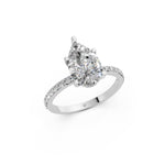 Load image into Gallery viewer, Dulara Pear Solitaire Diamond Womens Ring