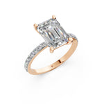 Load image into Gallery viewer, Dreya Emerald Solitaire Diamond Womens Ring