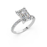 Load image into Gallery viewer, Dreya Emerald Solitaire Diamond Womens Ring