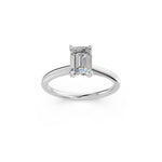 Load image into Gallery viewer, Malya Emerald Solitaire Diamond Womens Ring