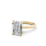 Load image into Gallery viewer, Lunara Emerald Solitaire Diamond Womens Ring