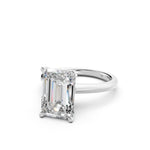 Load image into Gallery viewer, Liza Emerald Solitaire Diamond Womens Ring