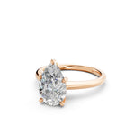 Load image into Gallery viewer, Kshira Pear Solitaire Diamond Womens Ring