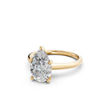 Load image into Gallery viewer, Kshira Pear Solitaire Diamond Womens Ring