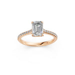 Load image into Gallery viewer, Advika Emerald Solitaire Diamond Womens Ring