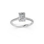 Load image into Gallery viewer, Advika Emerald Solitaire Diamond Womens Ring