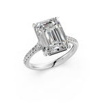 Load image into Gallery viewer, Abhira Emerald Solitaire Diamond Womens Ring