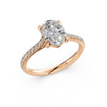 Load image into Gallery viewer, Aarunya Oval Solitaire Diamond Womens Ring