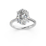 Load image into Gallery viewer, Aarohi Oval Solitaire Diamond Womens Ring