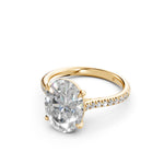 Load image into Gallery viewer, Aarohi Oval Solitaire Diamond Womens Ring