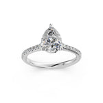 Load image into Gallery viewer, Zira Pear Solitaire Diamond Womens Ring