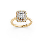 Load image into Gallery viewer, Yira Emerald Solitaire Diamond Womens Ring