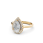 Load image into Gallery viewer, Xania Pear Solitaire Diamond Womens Ring