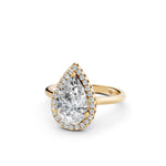 Load image into Gallery viewer, Xamya Pear Solitaire Diamond Womens Ring