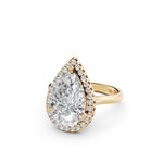 Load image into Gallery viewer, Xaira Pear Solitaire Diamond Womens Ring