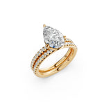Load image into Gallery viewer, Vaara Pear Solitaire Diamond Womens Ring
