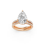 Load image into Gallery viewer, Uvya Pear Solitaire Diamond Womens Ring