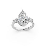 Load image into Gallery viewer, Naara Pear Solitaire Diamond Womens Ring