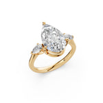 Load image into Gallery viewer, Naara Pear Solitaire Diamond Womens Ring