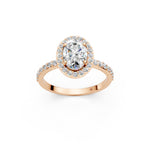 Load image into Gallery viewer, Qaara Oval Solitaire Diamond Womens Ring