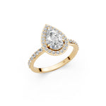 Load image into Gallery viewer, Prya Pear Solitaire Diamond Womens Ring