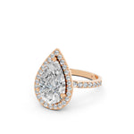 Load image into Gallery viewer, Parza Pear Solitaire Diamond Womens Ring
