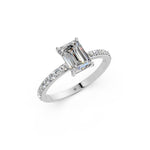 Load image into Gallery viewer, Elvia Emerald Solitaire Diamond Womens Ring