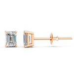 Load image into Gallery viewer, Ivira Emerald Solitaire Diamond stud Earring