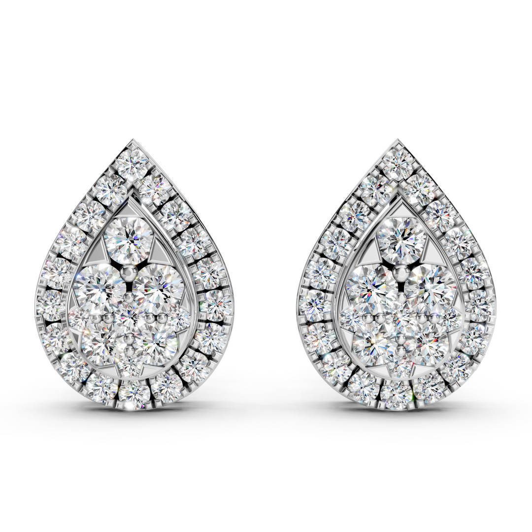 Luna Round Diamond Cluster StudLadies Earring