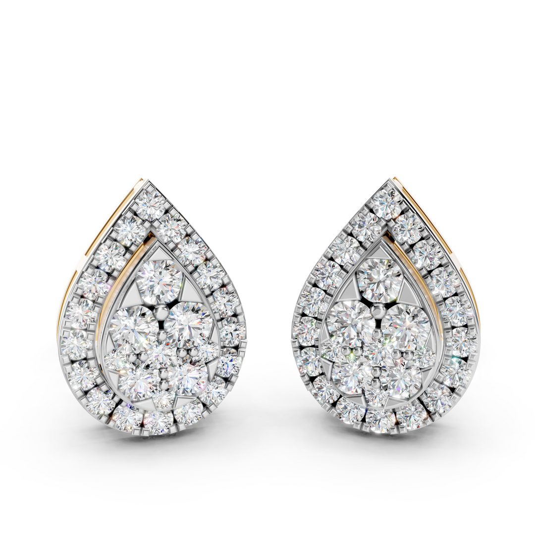Luna Round Diamond Cluster StudLadies Earring