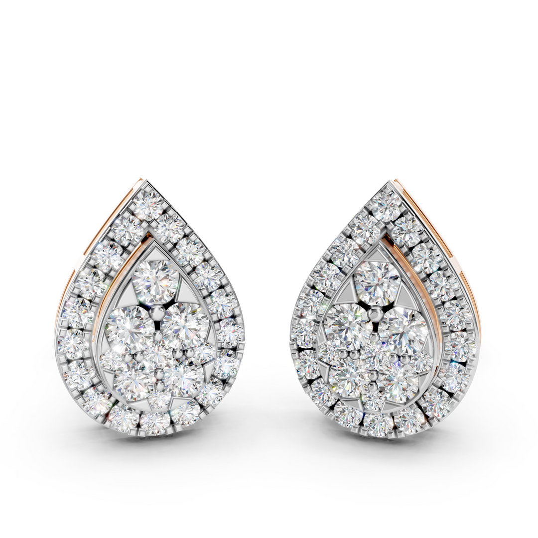 Luna Round Diamond Cluster StudLadies Earring