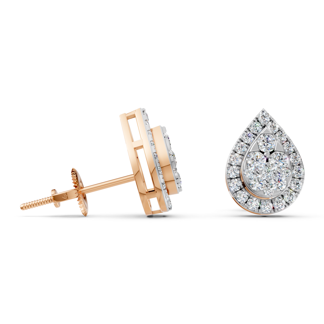 Luna Round Diamond Cluster StudLadies Earring