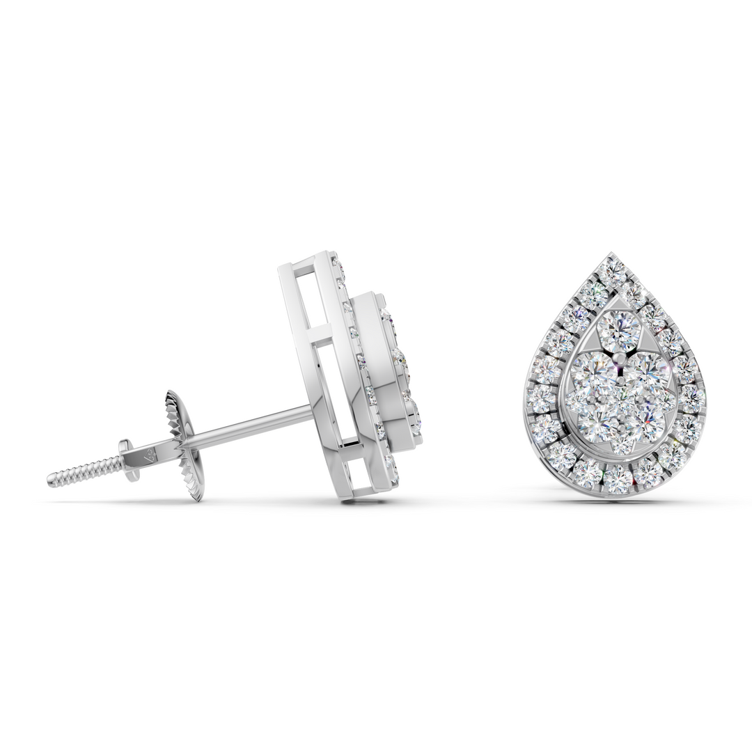 Luna Round Diamond Cluster StudLadies Earring