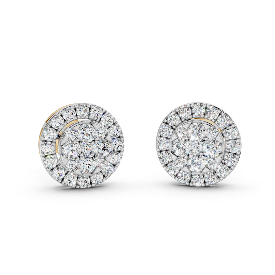 Era Round Diamond Cluster Stud Ladies Earring