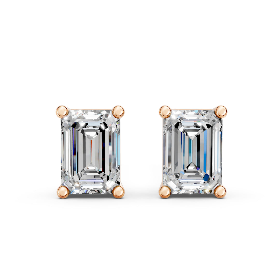 Jaara Emerald Solitaire Diamond stud Earring