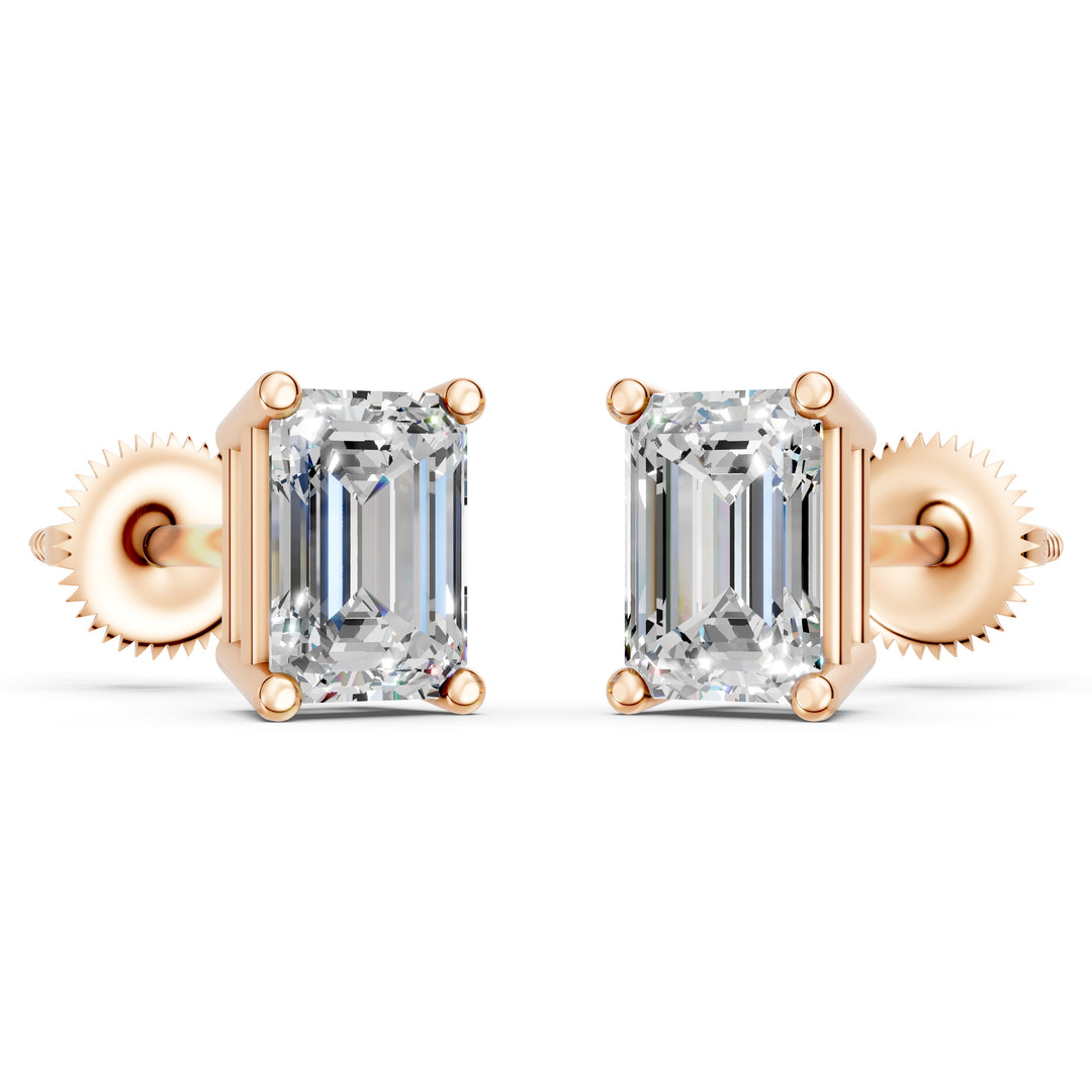Jaara Emerald Solitaire Diamond stud Earring
