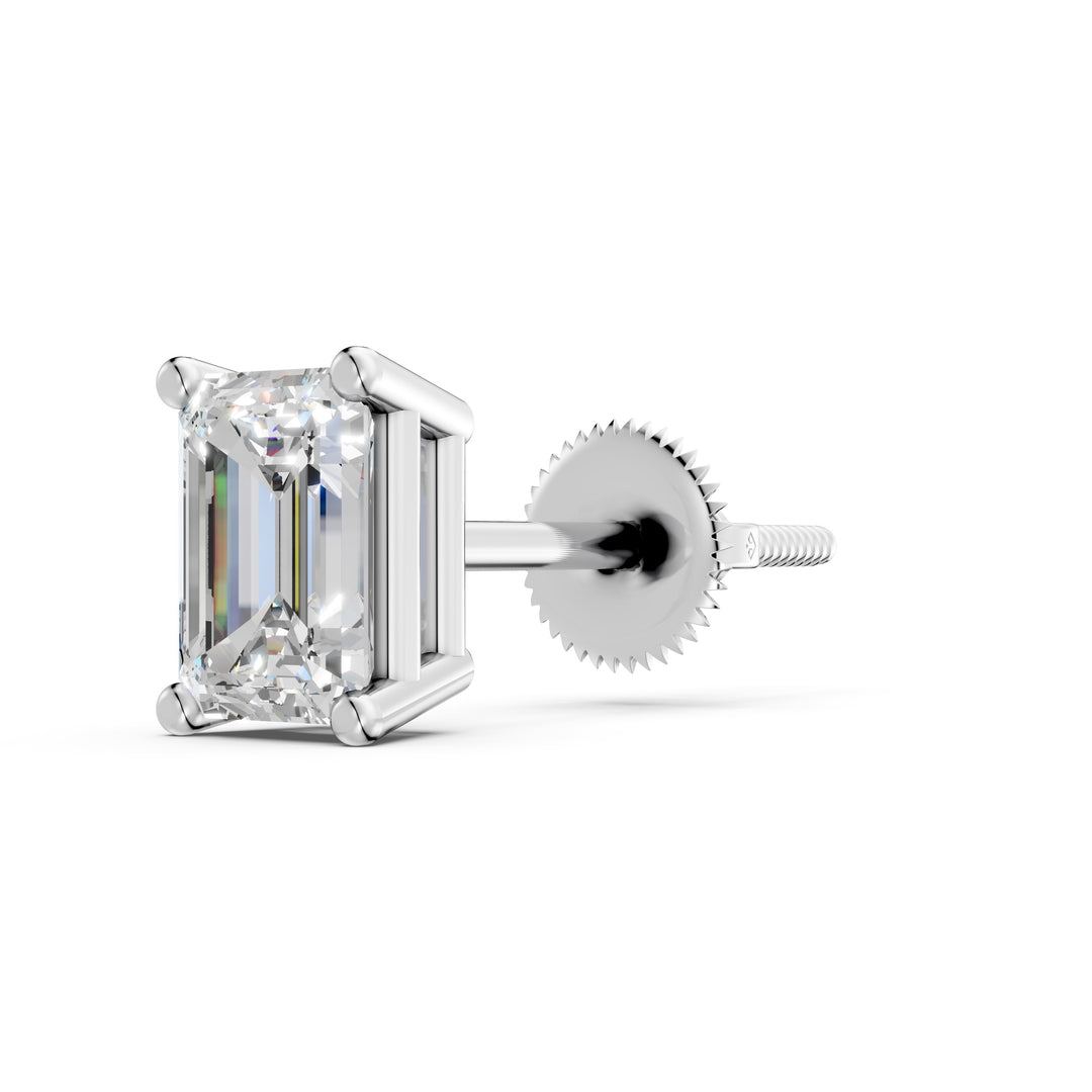 Jaara Emerald Solitaire Diamond stud Earring