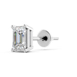 Load image into Gallery viewer, Jaara Emerald Solitaire Diamond stud Earring
