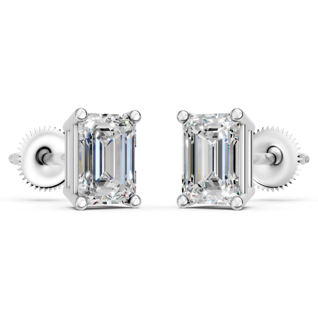 Jaara Emerald Solitaire Diamond stud Earring