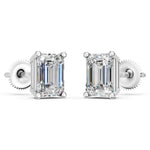 Load image into Gallery viewer, Jaara Emerald Solitaire Diamond stud Earring
