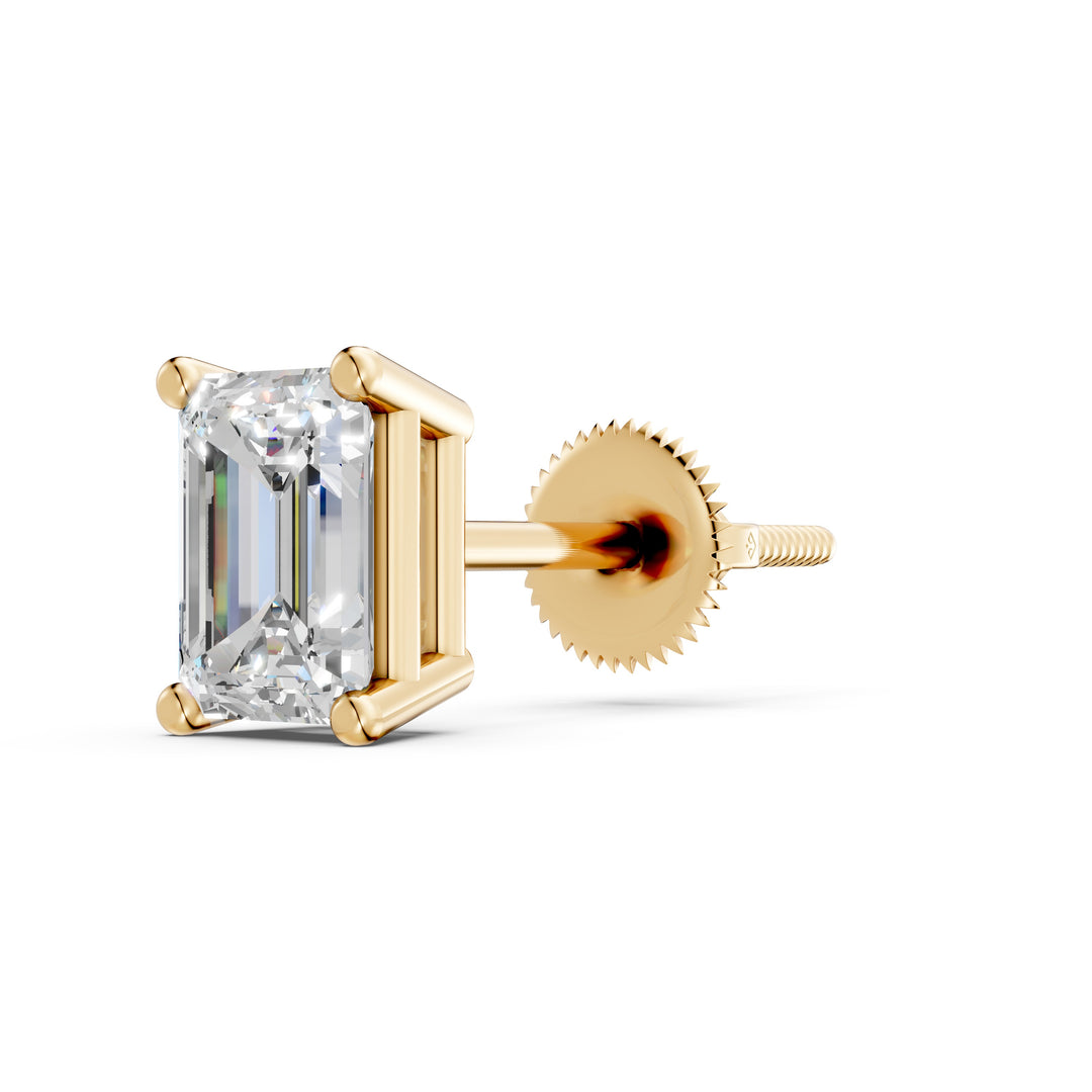 Jaara Emerald Solitaire Diamond stud Earring