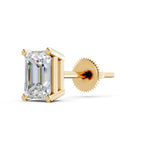 Load image into Gallery viewer, Jaara Emerald Solitaire Diamond stud Earring
