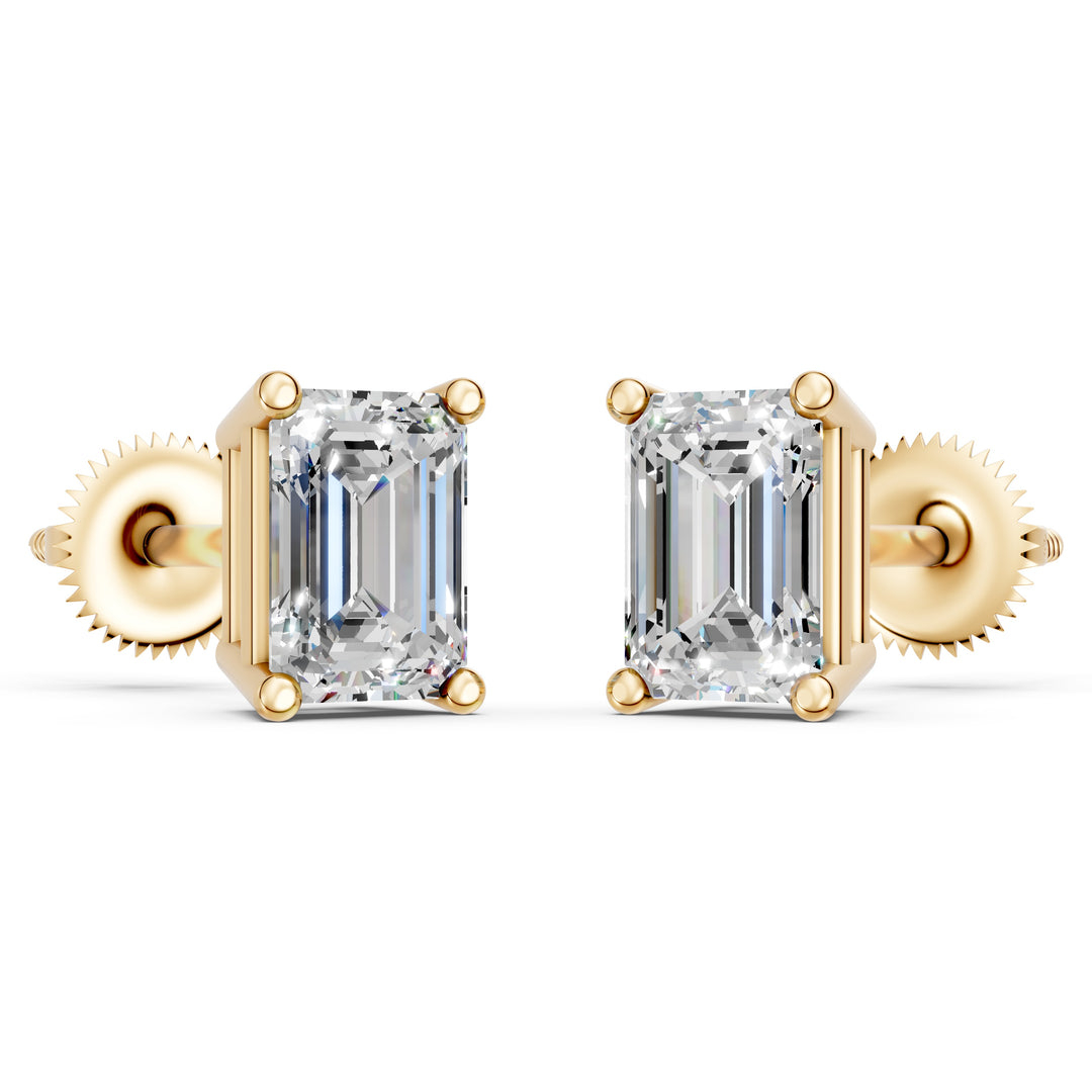 Jaara Emerald Solitaire Diamond stud Earring